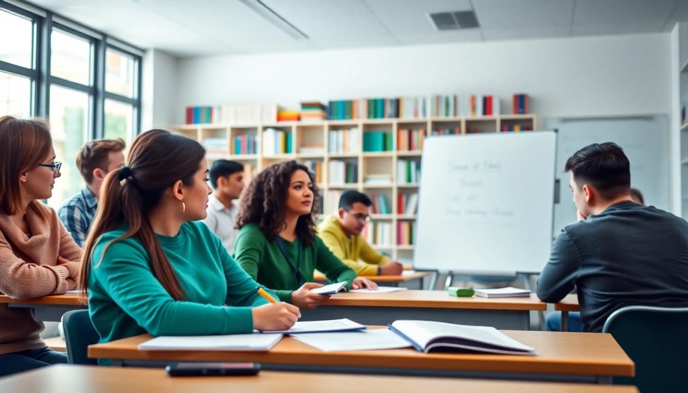 Boost your fide test preperation with a vibrant classroom study scene.