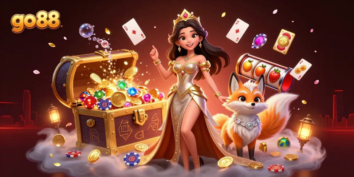 Experience the excitement of go 88 with gleaming casino elements and stunning characters in a dazzling scene.