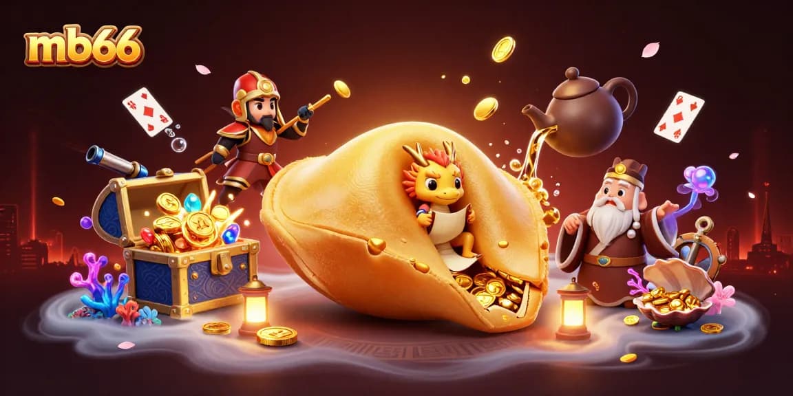 Engage in thrilling gaming adventures at mb66 with a giant fortune cookie and mythical dragon!