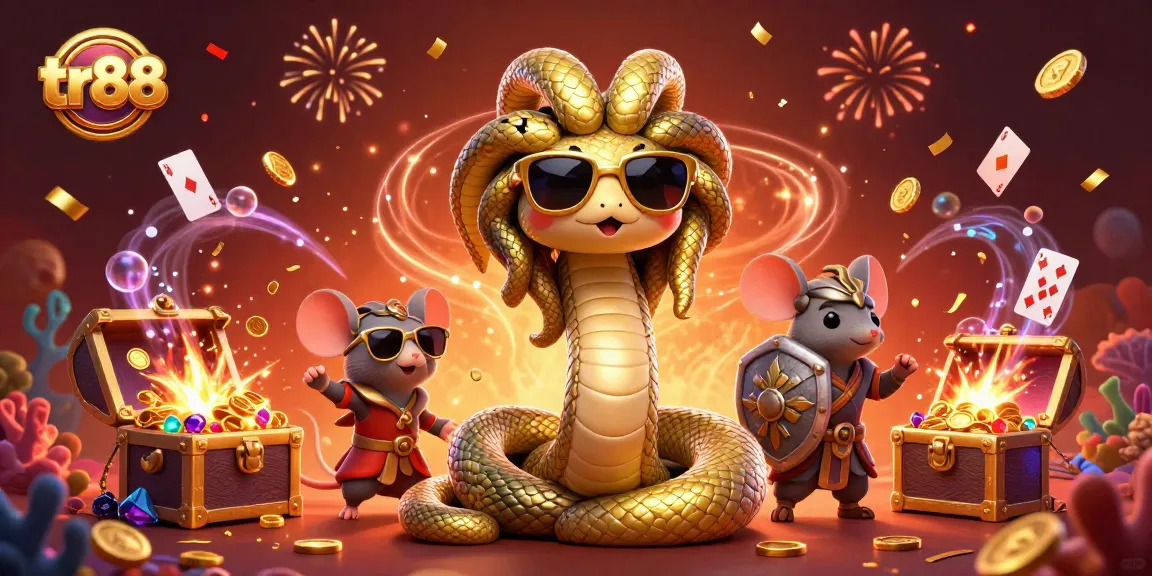 Engage with tr88's vibrant casino scene showcasing games and fun elements in a rich, celebratory setting.