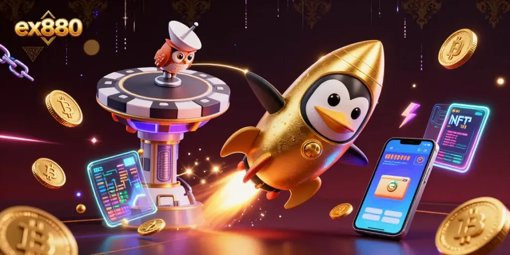 Win big with ex880 at a dynamic casino experience featuring vibrant elements and engaging visuals.
