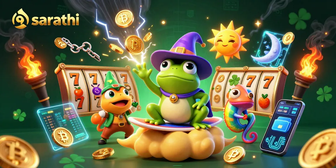 Spin and win with sarathi's thrilling 3D casino games featuring golden coins and vibrant characters.