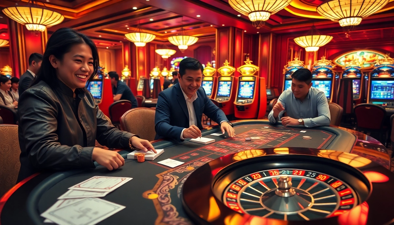Engage in thrilling bj66 đá gà betting with vibrant casino elements and excited players.