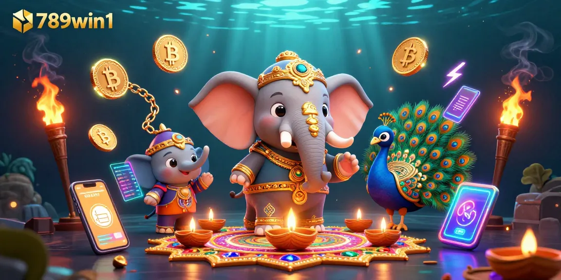 Engage with 789win1's vibrant casino world showcasing crypto-themed animated characters and colorful elements.
