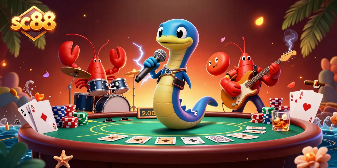 sc88 electric eel DJ ignites excitement in a vibrant underwater casino scene