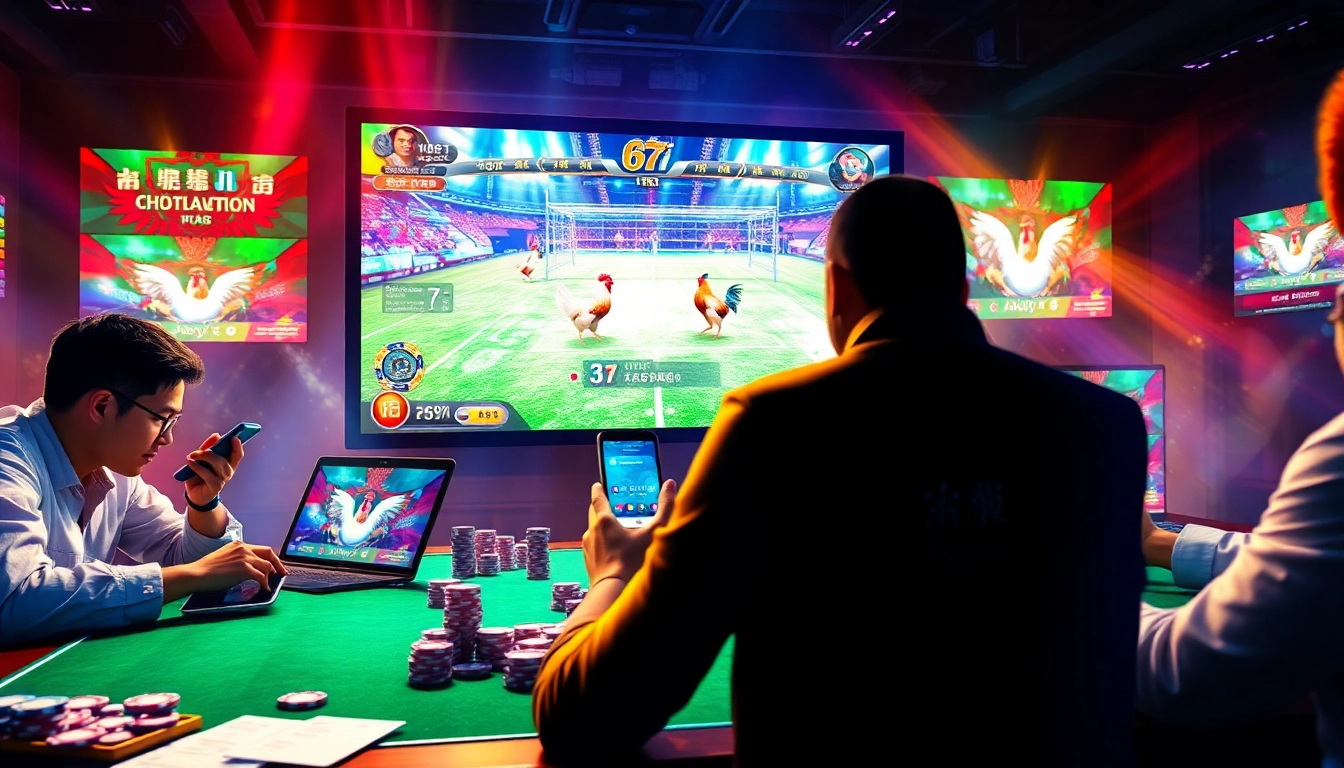 Live betting action on đá gà thomo 67 showcasing an engaging online gambling scene.