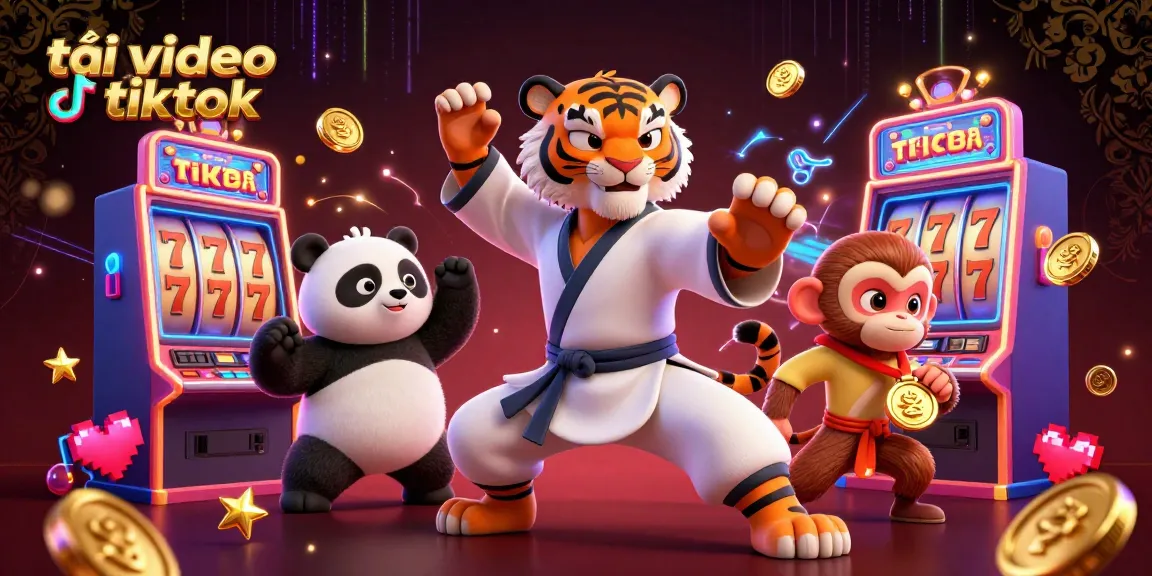 Download HD TikTok videos using tải video tiktok in a vibrant online casino setting.