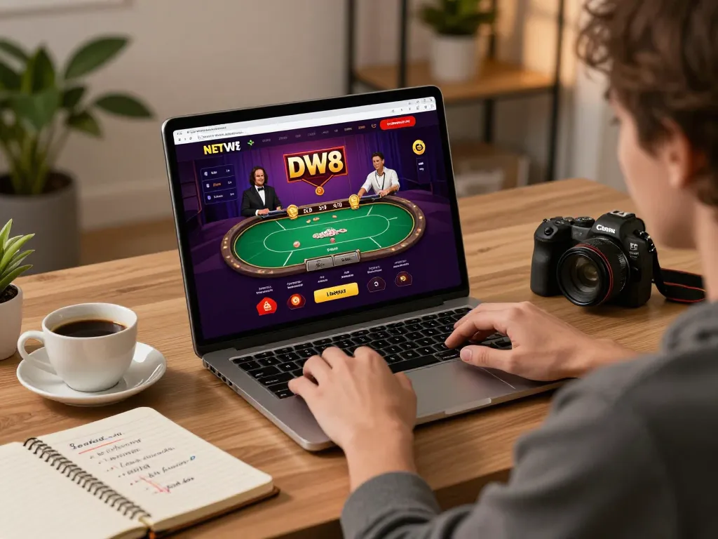 Engage in strategic gameplay on DW8 platform during relaxed home gaming session.