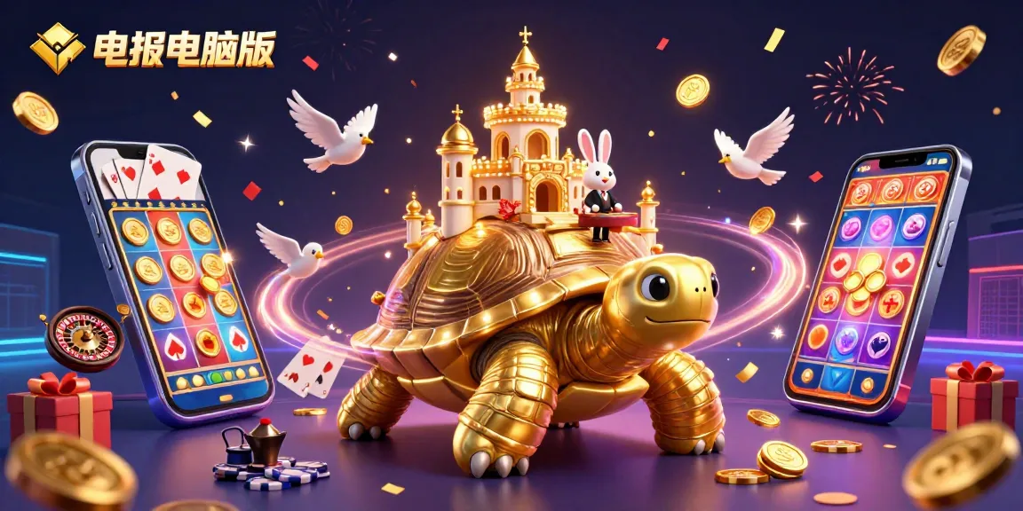 体验电报电脑版的电动赌场动作,描绘在龟壳赌场场景中。