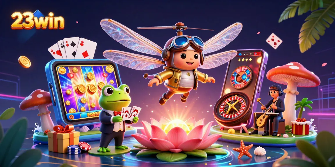 Engage with exciting games at 23win casino, featuring dynamic scenes of fun and chance.