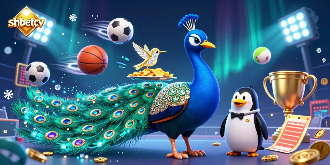 Engage with the thrills of shbetcv, where an aristocratic peacock showcases its wealth amidst a dynamic casino scene.