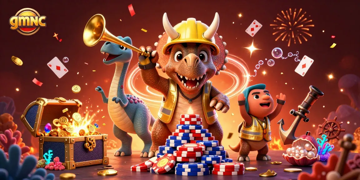 Experience thrilling gmnc gaming action with vibrant characters celebrating in a rich, detailed 3D scene.